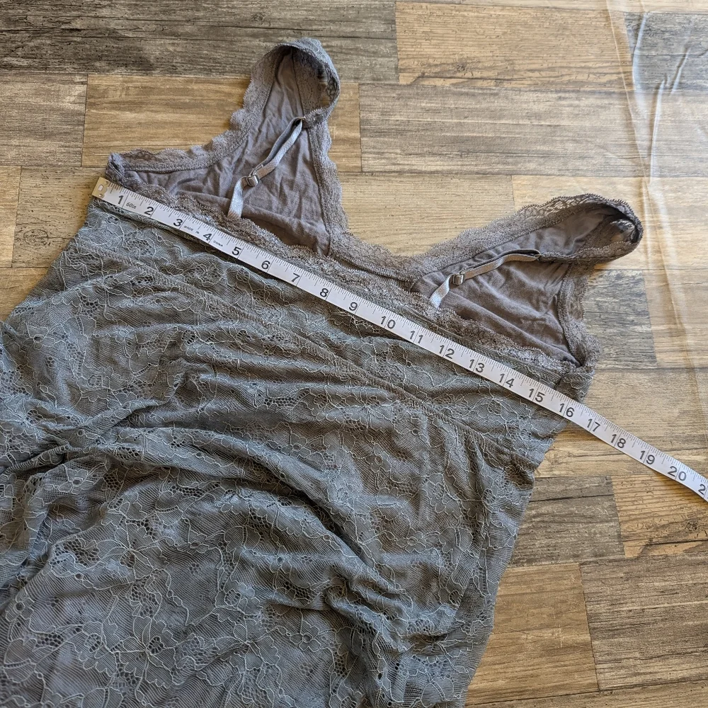 Soma dove gray lace overlay nightgown sleepwear size L NWT - Picture 6 of 8